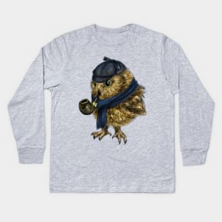 Sherlock Owl Kids Long Sleeve T-Shirt